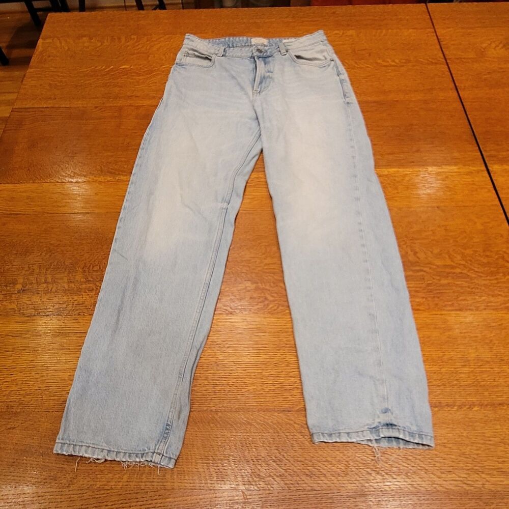 Cotton On Baggy Jeans 32 Light Wash Distressed Denim 90s Wide Leg
